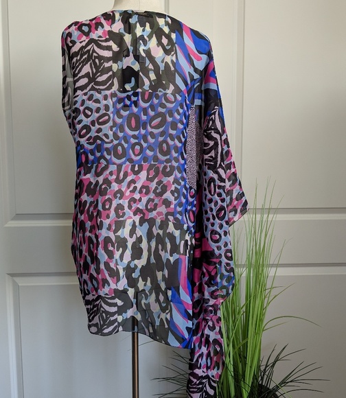 Versace Beachwear Asymmetrical Sheer Silk Coverup - Picture 5 of 8